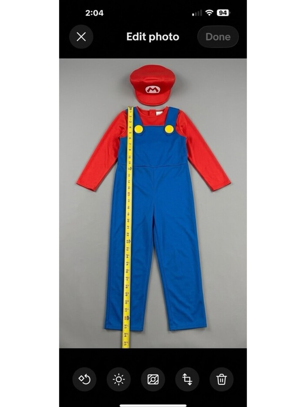 Kids Super Mario Bros Costume Boys Size Medium 7 8 Halloween Cosplay Jumpsuit